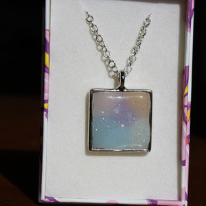 Donnakins Jewelry - Solar Color Changing Square Silver Necklace Donnakins Jewelry - Solar Color Changing Square Silver Necklace